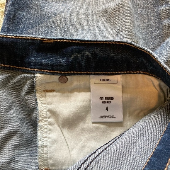 Express Women's Blue Original Girlfriend High Rise Jeans Size 4 - Picture 9 of 10